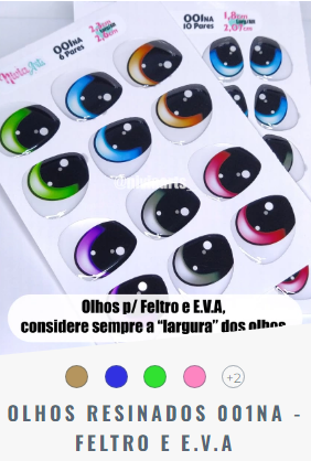 Olhos Resinados 001na (LxA 1,5x1,7cm) Mixta