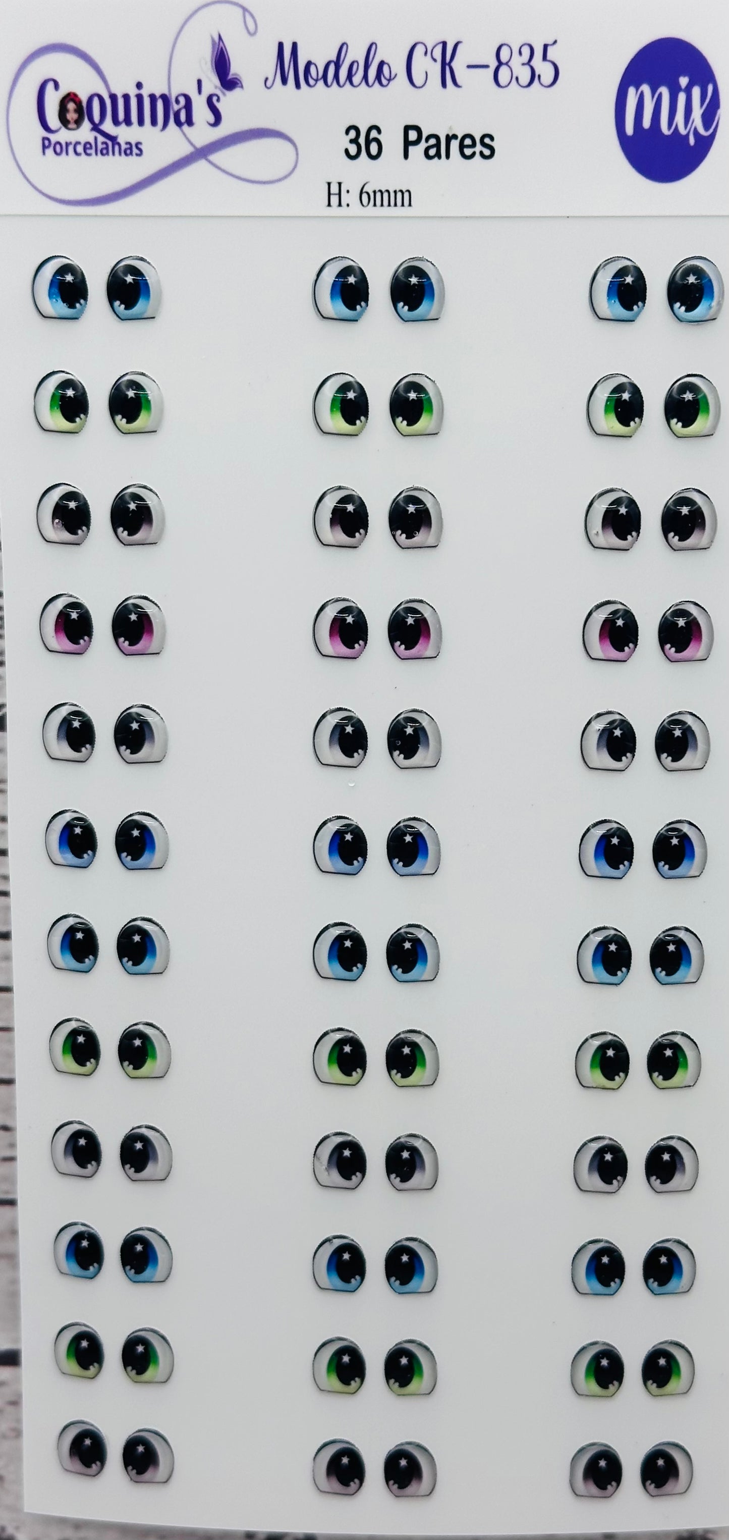 Ck-835 36 Pares 6mm Mix