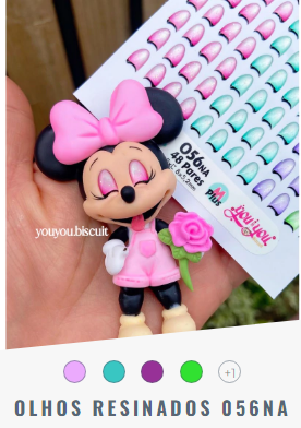 OLHOS RESINADOS 056NA  Mixta, Con Glitter.