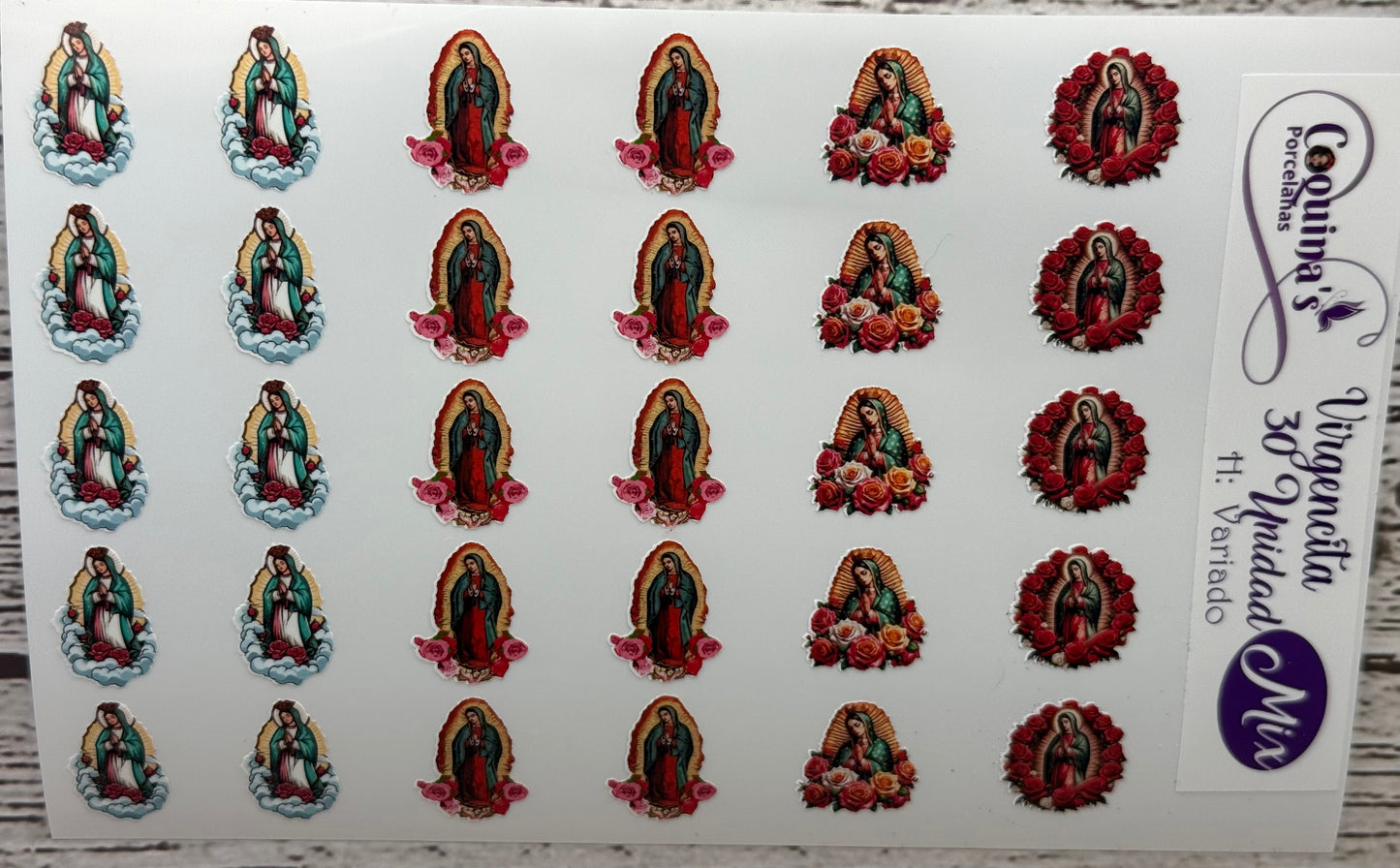 Virgencita 30 Unidades (Stickers)