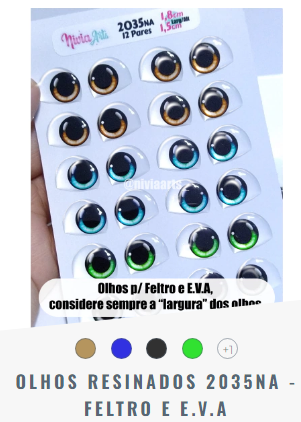 Olhos Resinados 2035na (LxA 1,5x1,27cm) Mixta