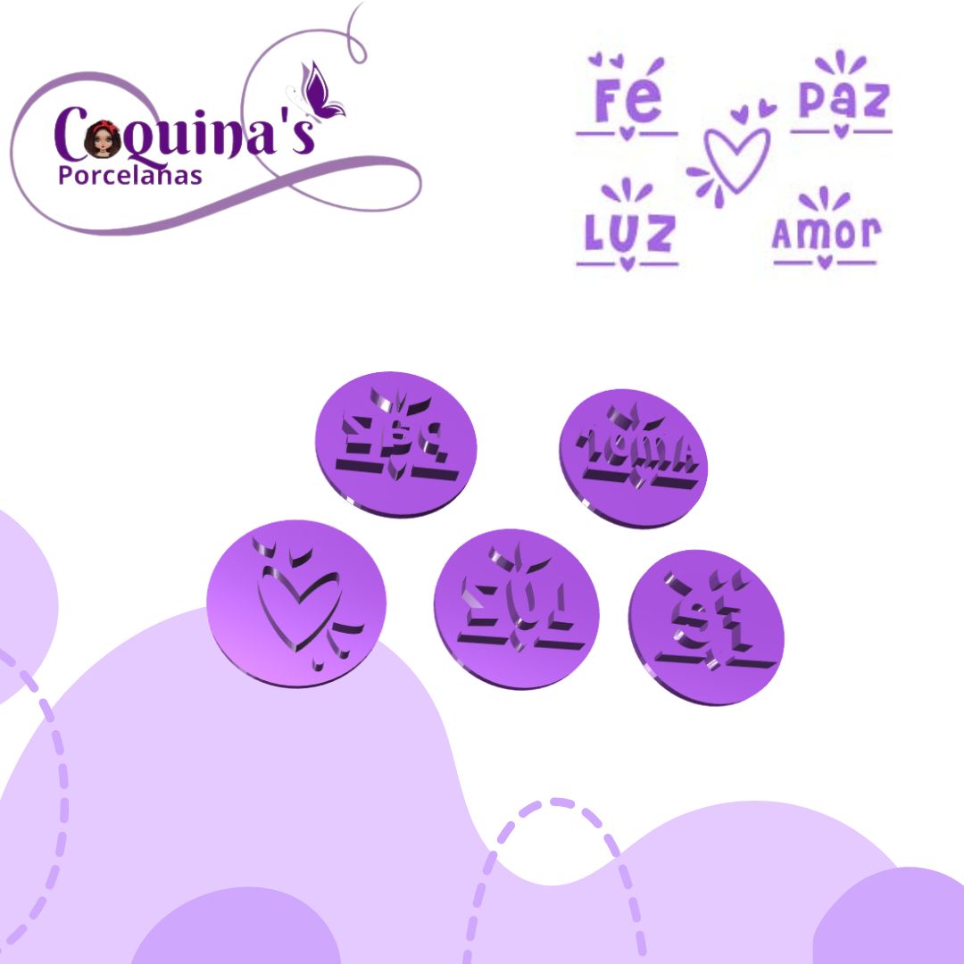 Kit Sellitos Fe, Paz, Luz, Amor y Corazon (#2788)