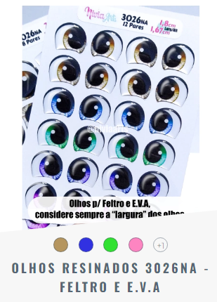 Olhos Resinados 3026na (LxA 1,5x1,4cm) Mixta