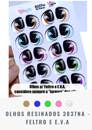 Olhos Resinados 3037na (LxA 1,5x1,7cm) Mixta