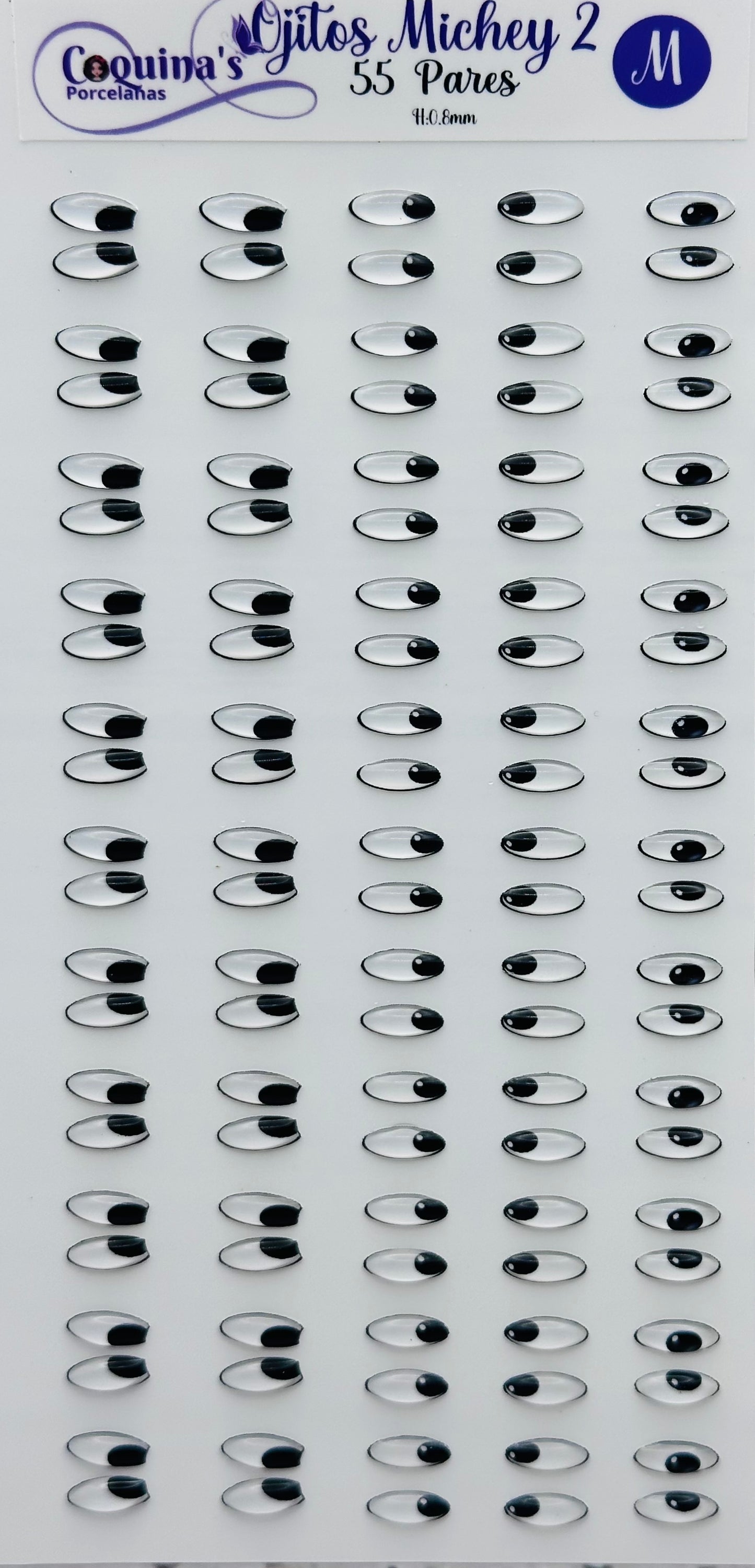 Ojitos Mickey 2 55 Pares 8mm