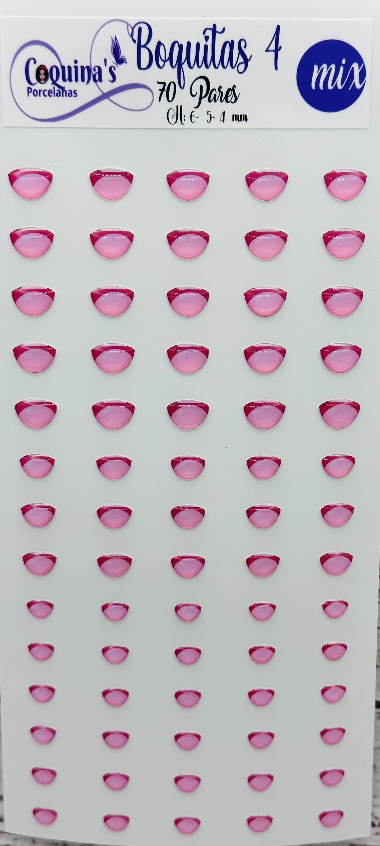 Boquitas 4 Mix 70 Pares 4-5-6mm