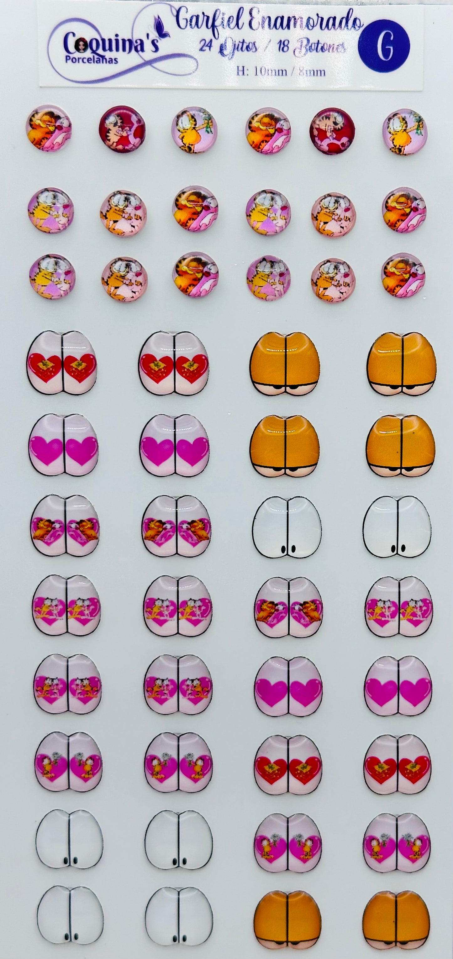 Garfield Enamorado Ojitos y Botones