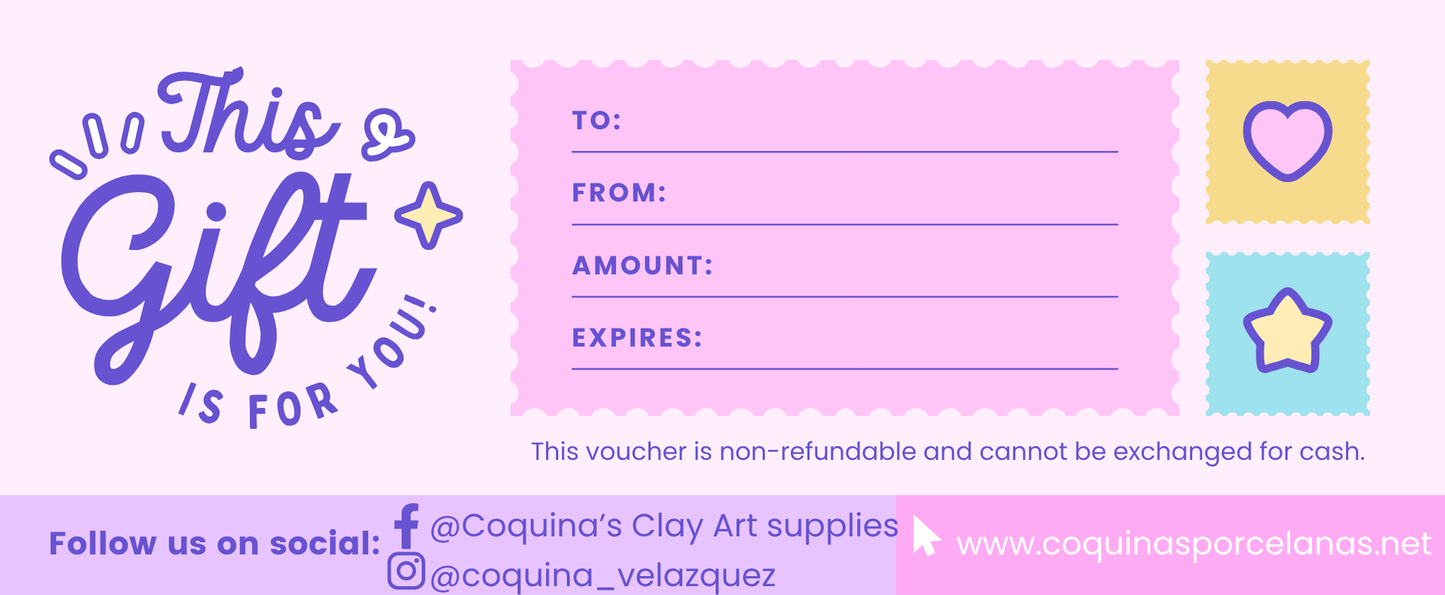 Coquina's Clay Art Supplies Gift Card