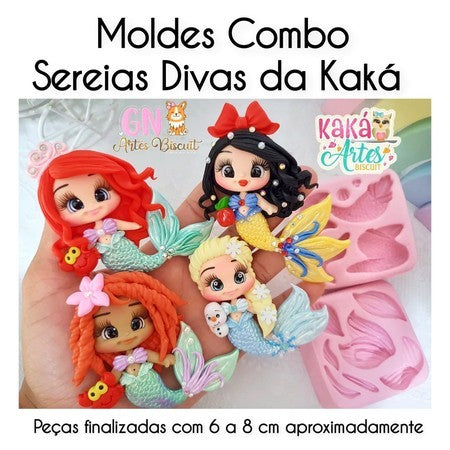 Moldes Combo Sereias Divas da Kaká (Combo 2 moldes)