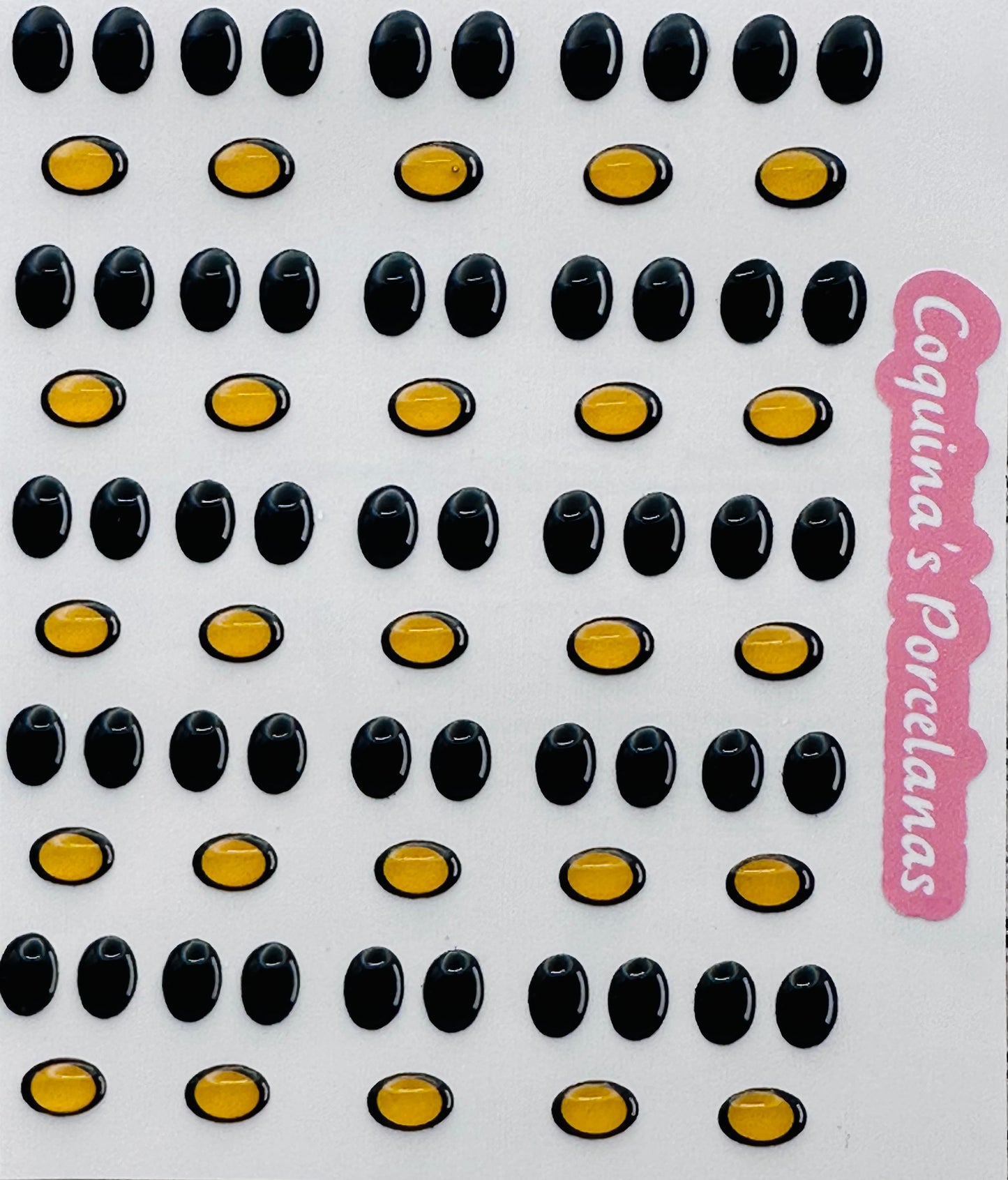 Ojitos Kitty Kit 2 (25 pares Ojitos 6mm y Nariz 5mm)