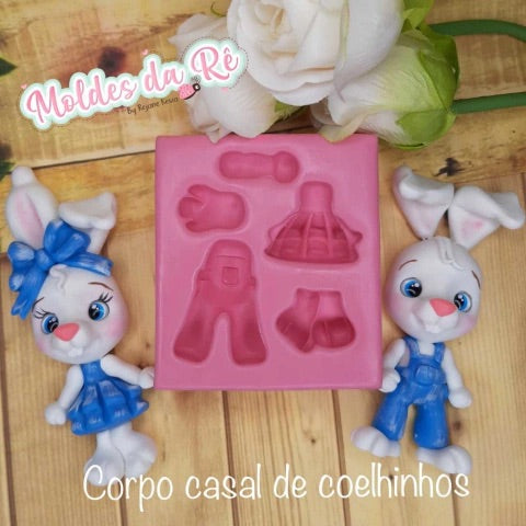 Corpo casal de coelhinhos