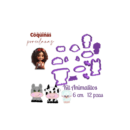 Kit Animalitos del Pesebre 6cm - 12 pzas
