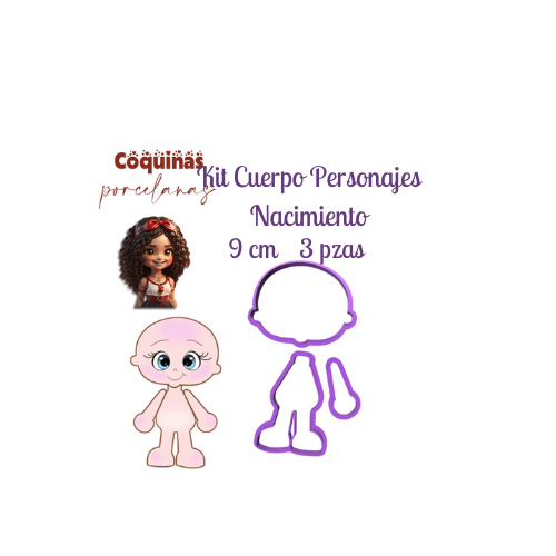 Kit Cuerpo Personajes De Nacimiento 9cm - 3 pz