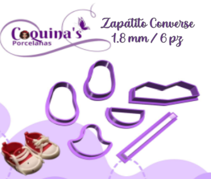 Cortador Zapatitos Converse 6 Ct