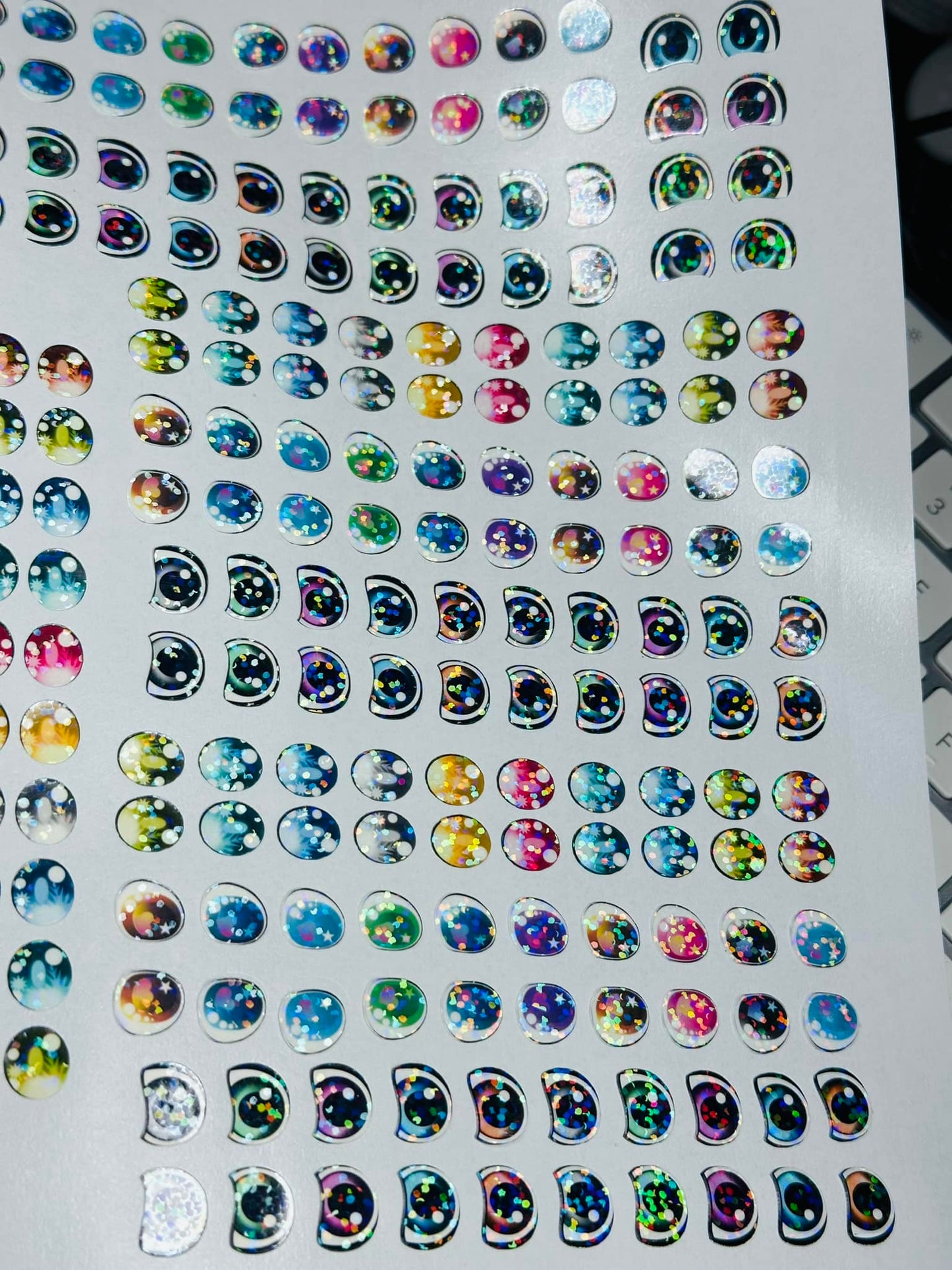 Planilla Ojitos Personalizadas Holograficas