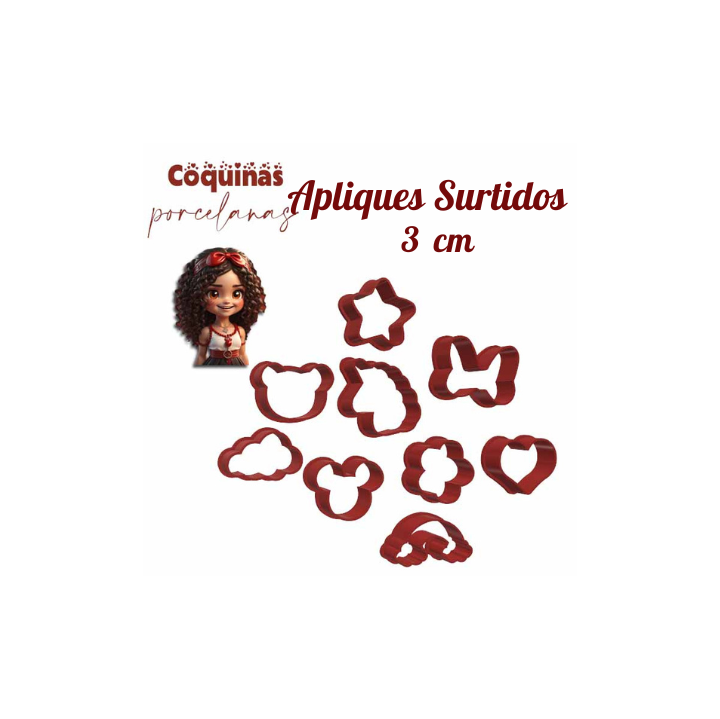 Apliques Surtidos 3 cm