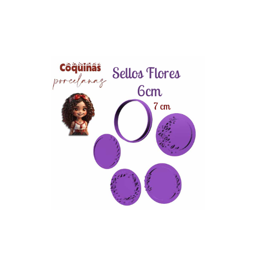 Sellos Flores 5 pzs