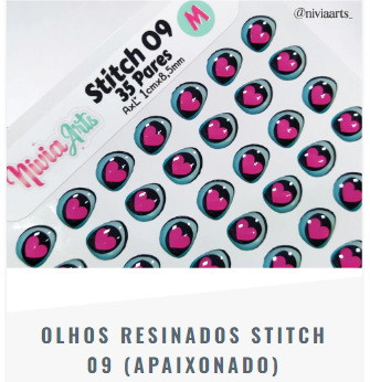 Olhos Resinados Stitch 09 Apaixonado