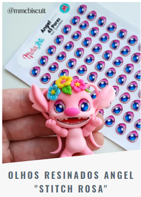 Olhos Resinados Ángel "Stitch Rosa"