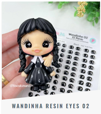 Olhos Resinados Wandinha 02 (P, Mista)