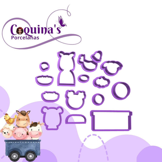 Animalitos de la Granja en Carreta (#1235)