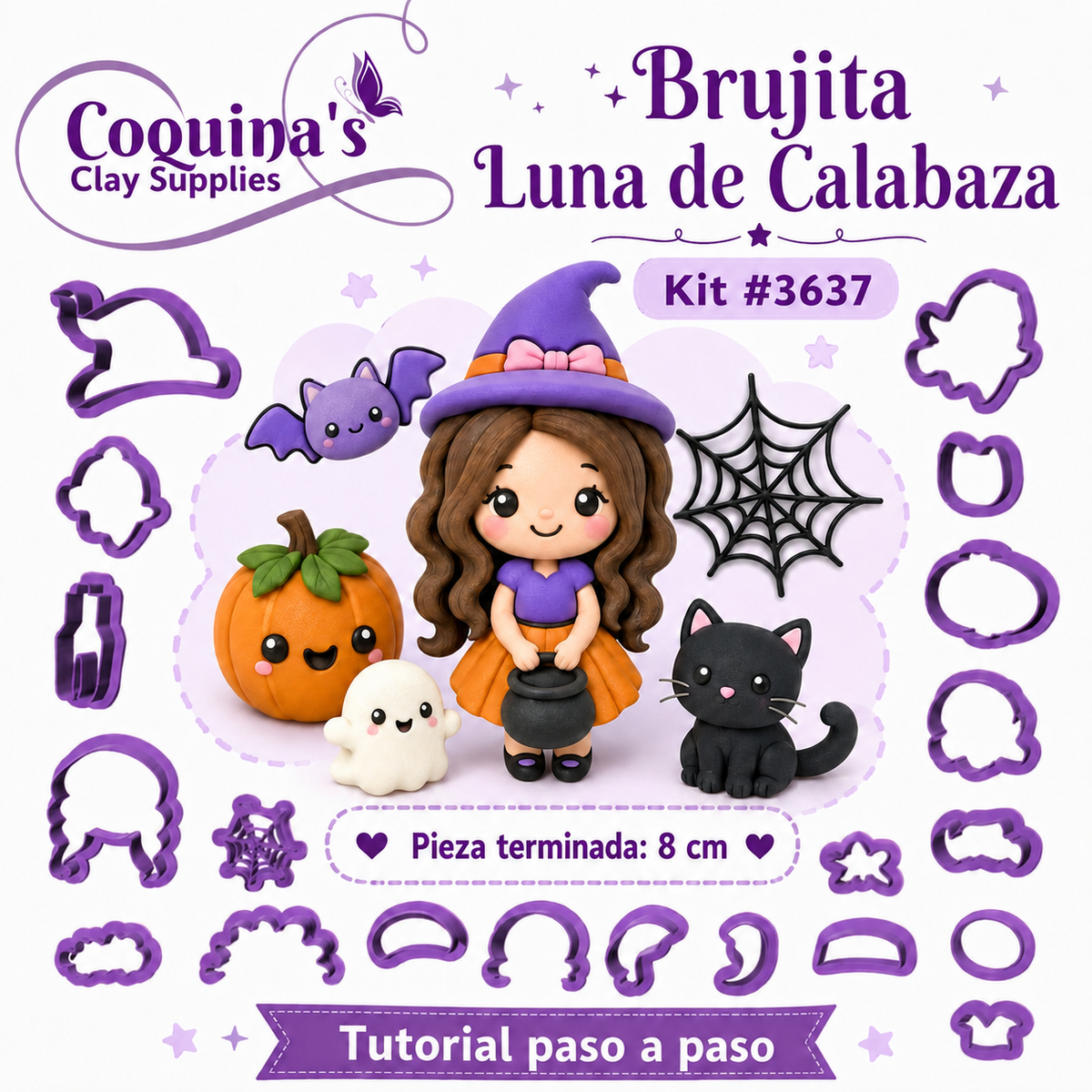Brujita Luna de Calabaza (#3637) 8 cm