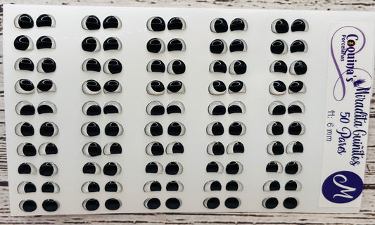 Miradita Guiñitos  50 Pares/ 6mm